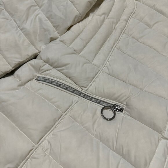 Michael Kors White Packable Down Puffer Winter Jacket With Carrying Bag Size XL - Picture 14 of 15